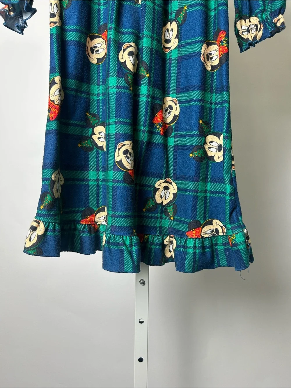 Disney Blue and Green Plaid Minnie Mouse Nightgown with Lace Yoke - Picture 3 of 7